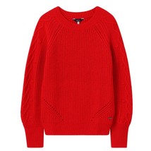 NWT Womens Size 6 Joules Red Loretta Heart Cable Knit Jumper Sweater - $31.35