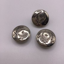 Vintage Medieval Themed Buttons Sword Crown Dragon Stamped Silver-Tone L... - $9.89