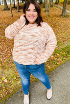 Forget Me Not Cream &amp; Sepia Multicolor Chenille Velvet Sweater - £33.82 GBP
