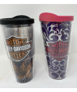 Harley Davidson Tervis Tumblers 24 oz. Lot of 2 Pink/Black with Slide-Lo... - €24,43 EUR