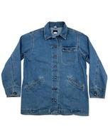 Levis Womens Medium Blue Denim Chore Coat Jean Jacket Snap Up Vintage 90s Mexico - $79.00