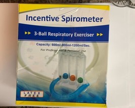 3 Ball Deep Exercise Respiratory Exercise Spirometer For Breath Exercising - £8.87 GBP