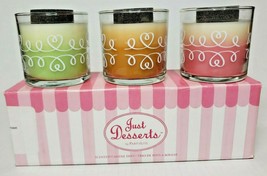 Partylite Just Desserts Candle Trio Lime,Apple, Marshmallow New Box  P1I/P95570 - £25.94 GBP
