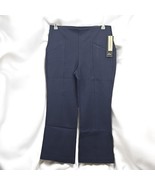 Liverpool LA Stella Trousers Woman Size 10/30 Crop Kick Flare Navy Blue NWT - $28.04