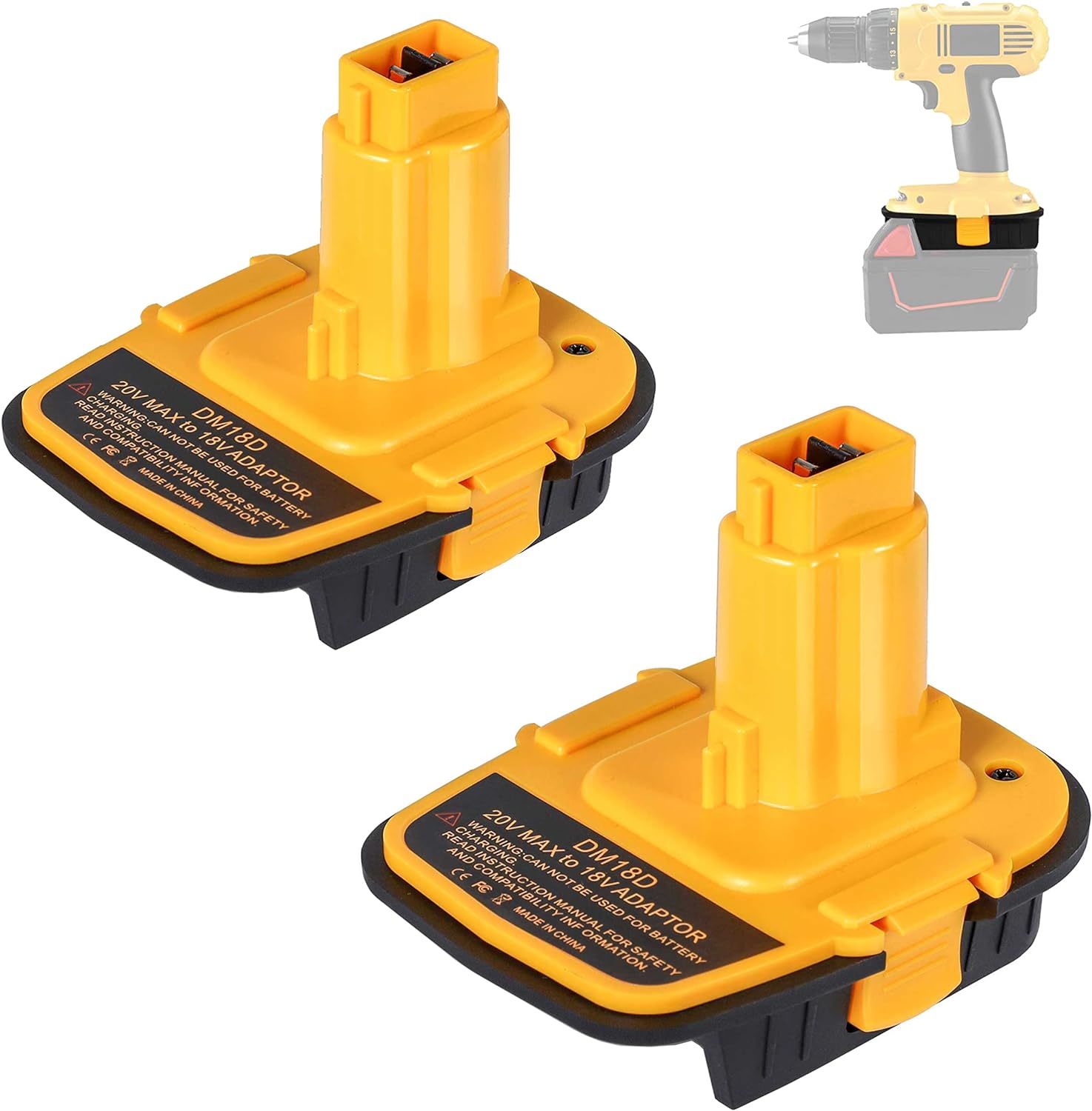 For Dewalt 20V To 18V Battery Adapter, 2-Pack Dm18D Upgraded Version Dca... - $41.99