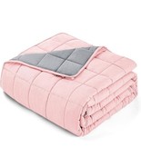 Weighted Blanket for Adults (20 lbs, 60” x 80”, Pink Grey) Cooling Heavy... - £18.36 GBP