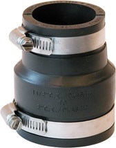 Fernco P1056-215 Flexible Coupling, 2&#39;&#39; x 1-1/2&#39;&#39;, PVC, Black, 4.3 psi P... - $7.92