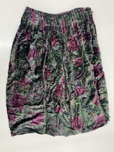 Phoul Womens Skirt Size Small Velour Black Floral Pleated Vintage - £5.22 GBP