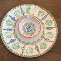 New Sigrid Olsen Melamine 15” Chip N Dip, Coastal Sea Shell Tray Platter - $34.97