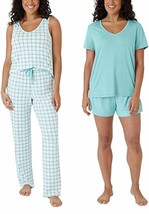 Eddie Bauer Womens 4-Piece Pajama Set Size: M, Color: Aqua - £27.97 GBP