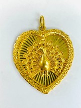22k solid gold dragon phoenix heart shape  pendant #b5 - £1,192.01 GBP