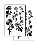 SUNFLOWER Painting Stencils Wall Decorating Mylar 14&quot; Flower Template 2 ... - $12.99