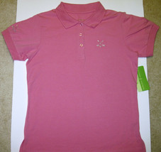 NWT Allyson Whitmore Bogey Golf SS Pink collar shirt Rhinestone Accents Miss S - £29.41 GBP