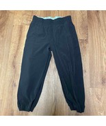 Ivivva Girls Black Cropped Stretch Nylon Jogger Pants Size 12 Pockets Si... - £24.76 GBP