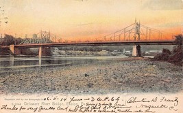 Easton Pa~Delaware River BRIDGE-1905 Rotograph Tinted Sunset Photo Postcard - £6.14 GBP