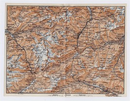 1911 Map Of Vicinity Of Andermatt Wassen Airolo Lepontine Alps Switzerland - £13.66 GBP