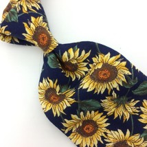 American Eagle Usa Tie Sun Flowers Leave Cotton Necktie Yellow Green NWT I20-169 - £19.77 GBP