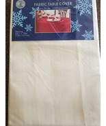 TRIM A HOME SATIN STRIPE FABRIC TABLECLOTH OBLONG 60X102 HOLIDAY RED, NEW - $40.92 CAD
