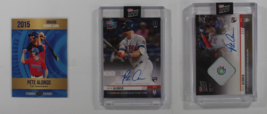 Lot De 3 Ungraded Collectionné Pete Alonso Baseball Cartes (Autographe + Jeu Usé - £402.09 GBP