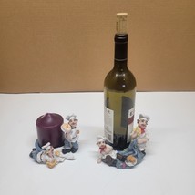 Two Vintage Chef Figures ~  Wine Bottle Holders ~ 4.5” Tall - £11.77 GBP