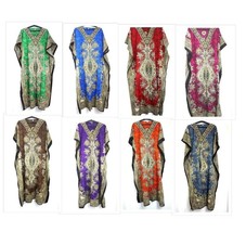Long Kaftan Dress Hippy Boho Maxi Women Polyester Caftan Tunic Dress Night Gown - £9.95 GBP