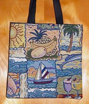Handmade Tropical Summer Breeze Theme Tapestry Tote - £7.98 GBP