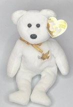 2005 Ty Beanie Baby &quot;Holy Father&quot; Retired White Bear w/ Gold Dove BB23 - £7.83 GBP