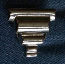 Elegant Art Deco Style Silver-tone Scarf Ring Clip 1960s vintage 1 3/8&quot; - £11.95 GBP