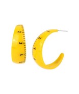 Betsey Johnson Ruler Hoop Earrings Yellow - £70.37 GBP