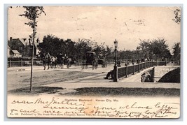 Busy Gladstone Boulevard Street View Kansas City Missouri MO UDB Postcard V18 - £2.67 GBP