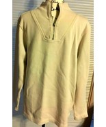 Mens Charter Club Room Medium Beige Zip Shirt Cotton Dress Career SKU 06... - $5.89