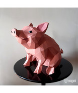 Mini pig sculpture papercraft template - $10.00