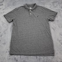 American Eagle Outfitters Shirt Mens M Gray Polo Short Sleeve Collar Logo Button - £17.79 GBP