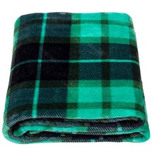 Flannel Fleece Throw Blanket 60  80 Inches, All Season Plaid Green Blanket For B - £35.61 GBP