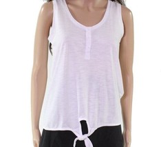 Style Co Womens Petite Small PS Bright White Henley Front Tie Tank Top NWT H68 - £12.52 GBP