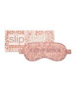 Slip Pure Silk Sleep Mask Maid of Honor Faux Pearl Floral Pink Cream Wed... - $34.65