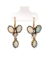 14k Yellow Gold Genuine Natural Opal Diamond Drop Earrings w/Lively Colo... - $15,713.48 MXN