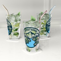Custom 16oz Pint Glass with &quot;Wander Woman&quot; Badge Design - Clear Glass, B... - £22.71 GBP