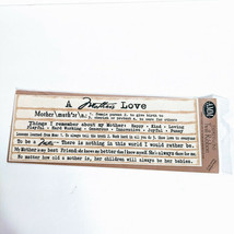 AMM Expressions Twill Ribbon &quot;A Mother&#39;s Love&quot; Scrapbooking Craft 12&quot; x 4.25&quot; - £12.17 GBP