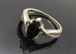 AVON 925 Silver - Vintage Marquise Cut Black Onyx Band Ring Sz 6.5 - RG9773 - £28.59 GBP