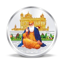 Silbermünze mit BIS-Punze, Guru Nanak Dev Ji at Gurudwara, 100 g, 999 rein - £154.85 GBP