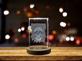 LED Base included | Green Cannabis Skull 3D Engraved Crystal 3D Engraved... - £31.26 GBP+
