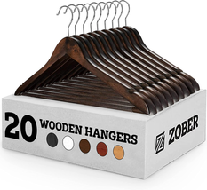 Super Sturdy Solid – Lotus Wood Hangers – 20 Pack Vintage Wooden Suit Hangers wi - £42.73 GBP