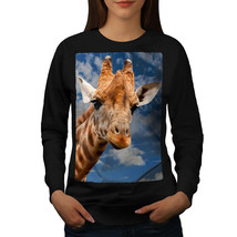 Giraffe Sky Wild Animal Jumper Blue Safari Women Sweatshirt - £15.04 GBP