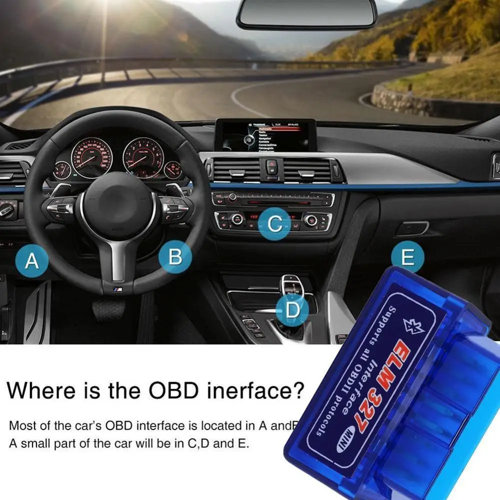 Bluetooth ELM327 Scanner OBD2 Car Diagnostic Tool for Android Windows - £12.07 GBP