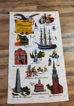 Vintage Freedom Trail Boston MA Fabric Wall Hanging Historical Monuments... - $41.88