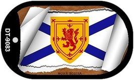 Nova Scotia Flag Scroll Metal Novelty Dog Tag Necklace DT-9083 - £12.53 GBP