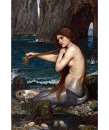 A Mermaid Poster 24 x 32 inches John Waterhouse Combing Hair Art Print M... - £31.96 GBP