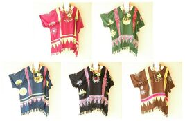 KG20 Boho Batik Fringes Plus Kimono Poncho Hippy Women Tunic Blouse Top ... - $24.90