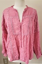 Johnny Was Gallerie Embroidered Sabine Blouse Sz-L Spring Rose - £143.86 GBP